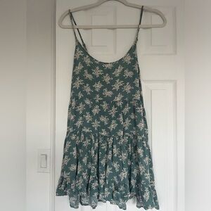 Blue floral mini dress